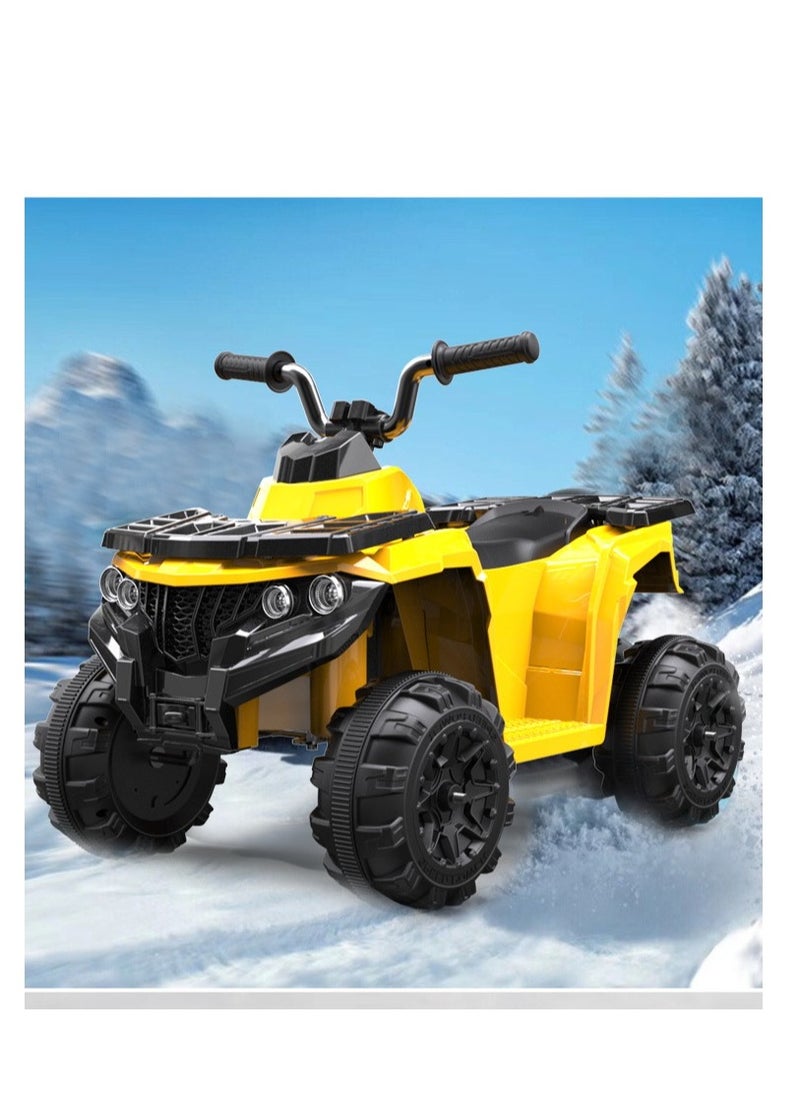 4 Wheeler for Kids Quad, Powerful Battery Operated Electric Motorbike, Toddler Ride on Electric Car for Kids Age up 3 Yellow