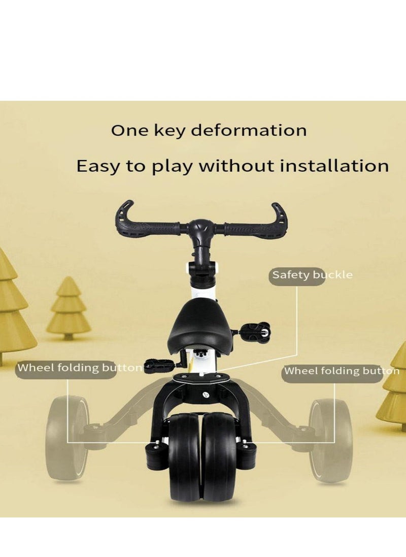 3-in-1 Convertible Kids Tricycle Balance Bike (White)