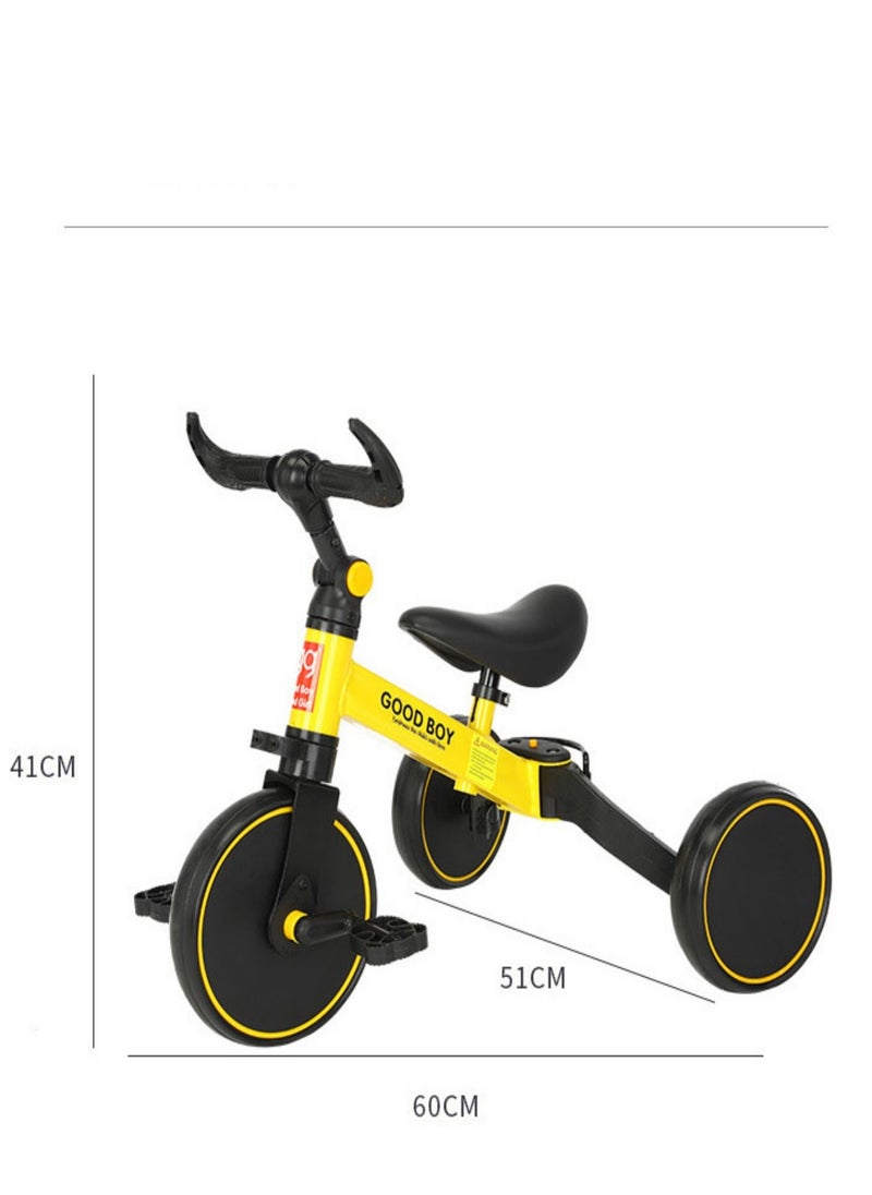 3-in-1 Convertible Kids Tricycle Balance Bike (White)