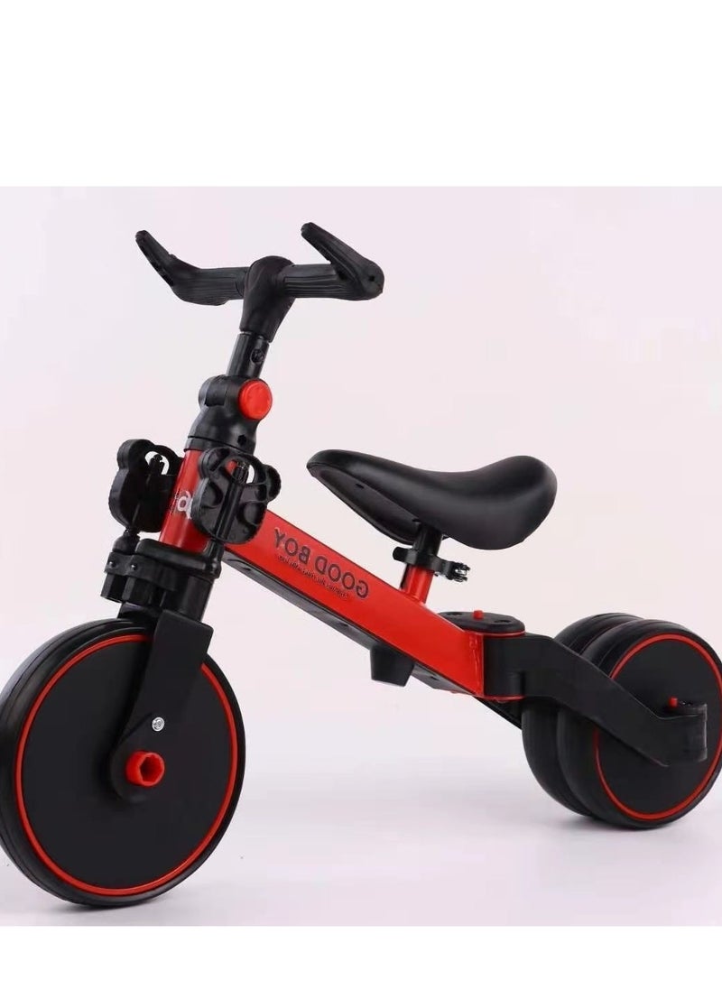 3-in-1 Convertible Kids Tricycle Balance Bike (Red)