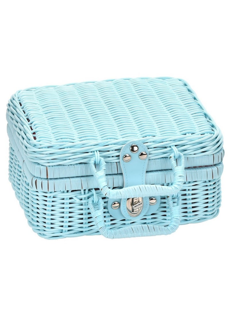 30 Pcs Kids Picnic Basket,Toy Food for Toddlers, Play Food Sets for Kids Kitchen Role Playset with Carry Case Fake Food Cake Dessert Play Kitchen Accessories, Birthday for Toddler Girls Boys