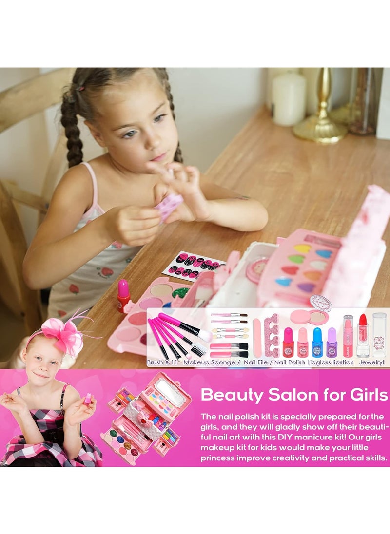 Kids Makeup Kit for Girl - Kids Makeup Kit Toys for Girls,Play Real Makeup Girls Toys, Washable Make Up for Little Girls, Non ToxicToddlers Pretend Cosmetic Kits,Age4-12 Year Old Children Gift
