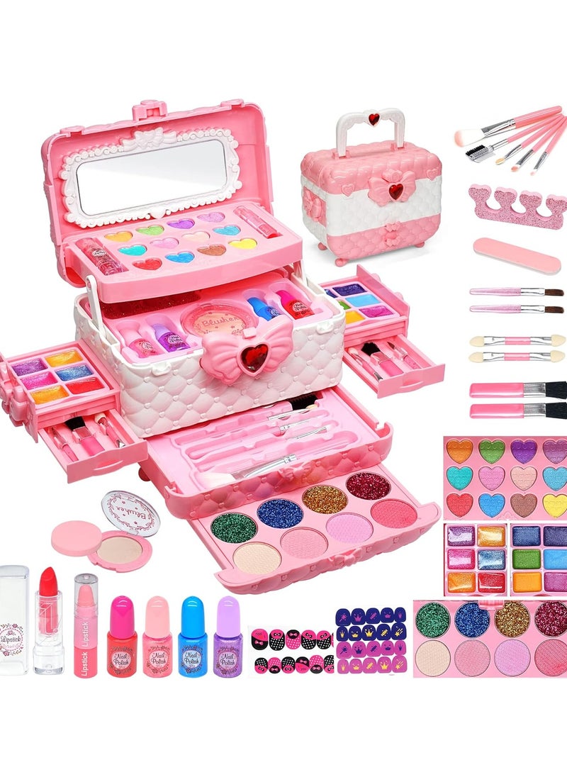 Kids Makeup Kit for Girl - Kids Makeup Kit Toys for Girls,Play Real Makeup Girls Toys, Washable Make Up for Little Girls, Non ToxicToddlers Pretend Cosmetic Kits,Age4-12 Year Old Children Gift