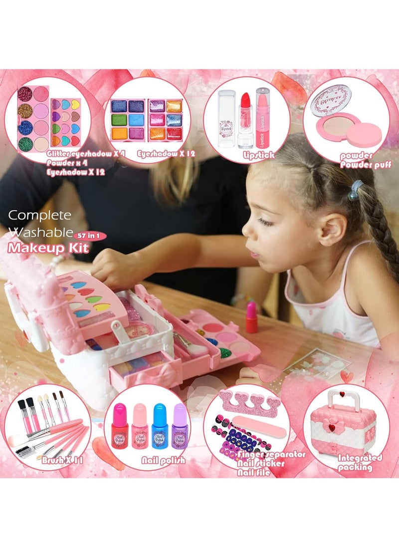 Kids Makeup Kit for Girl - Kids Makeup Kit Toys for Girls,Play Real Makeup Girls Toys, Washable Make Up for Little Girls, Non ToxicToddlers Pretend Cosmetic Kits,Age4-12 Year Old Children Gift