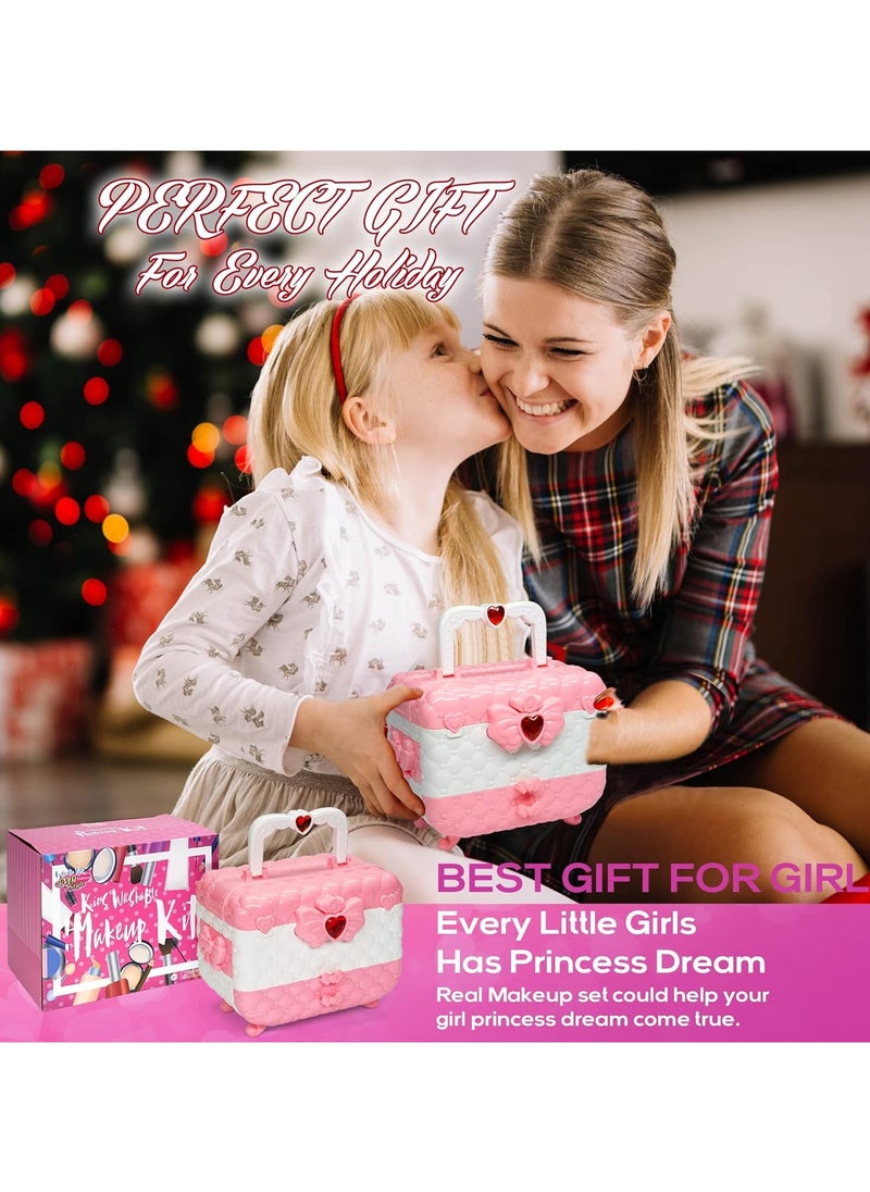 Kids Makeup Kit for Girl - Kids Makeup Kit Toys for Girls,Play Real Makeup Girls Toys, Washable Make Up for Little Girls, Non ToxicToddlers Pretend Cosmetic Kits,Age4-12 Year Old Children Gift