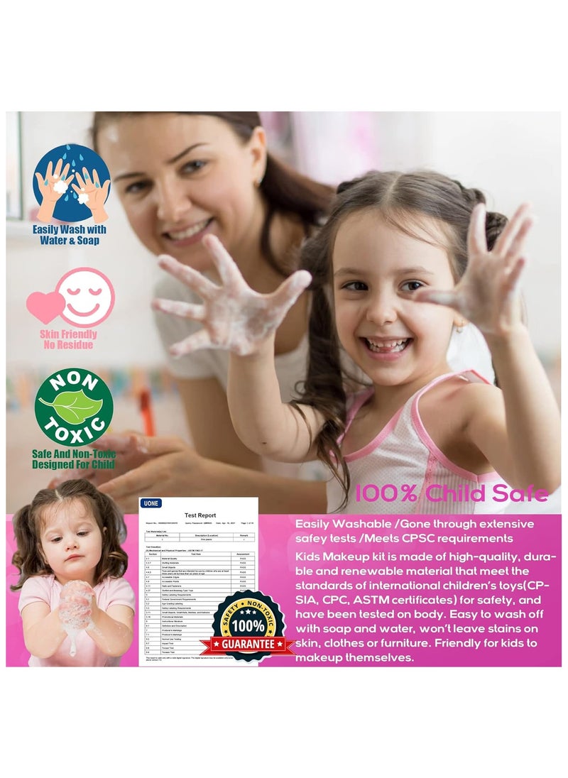 Kids Makeup Kit for Girl - Kids Makeup Kit Toys for Girls,Play Real Makeup Girls Toys, Washable Make Up for Little Girls, Non ToxicToddlers Pretend Cosmetic Kits,Age4-12 Year Old Children Gift