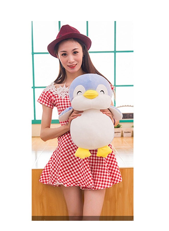 Penguin Shaped Stuffed Soft Toy Light Blue and White 30cm