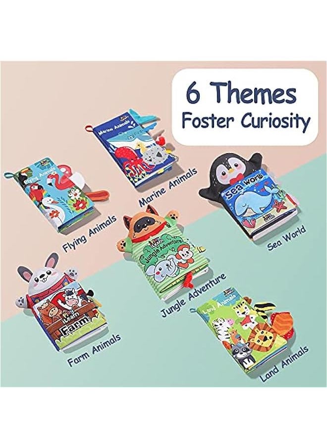 Soft Baby Books 1 Year Old, Babies Animal Cloth Book 6-12 Month, Infant Touch Feel Crinkle Book, Toddler Carseat Crib Bedtime Toy, Newborn Birthday Easter Gift 9 18M 2 3 Yr Kid Boy Girl