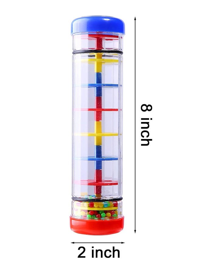 2 Pack Rainmaker Rain Stick Musical Instrument for Babies, Toddlers and Kids, 8 Inch Rainfall Rattle Tube Rainstick Shaker Toy