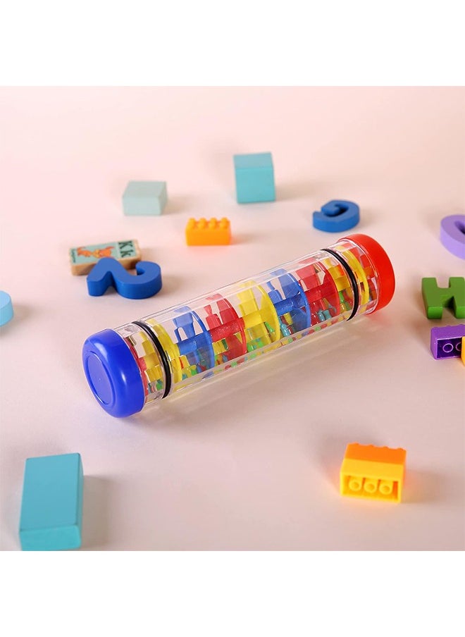2 Pack Rainmaker Rain Stick Musical Instrument for Babies, Toddlers and Kids, 8 Inch Rainfall Rattle Tube Rainstick Shaker Toy