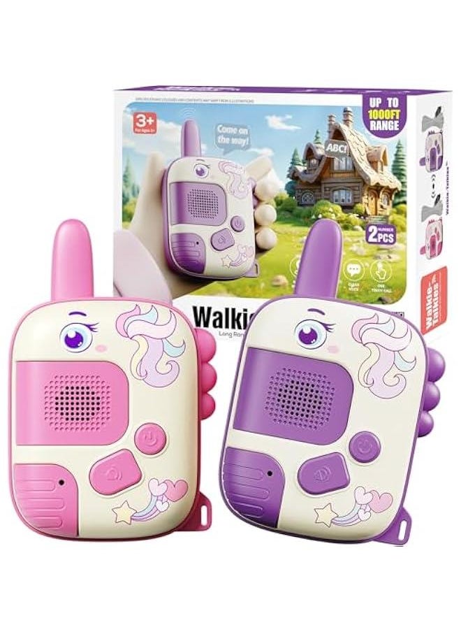 Walkie Talkies Toys for Girls:Unicorn Toys 2 Pack Birthday Gifts for 3 4 5-7 8 Year Old Girls Toy for 4 5 6 7 8-10 Year Old Camping Outdoor Games, Stocking Stuffers for Girls Kids