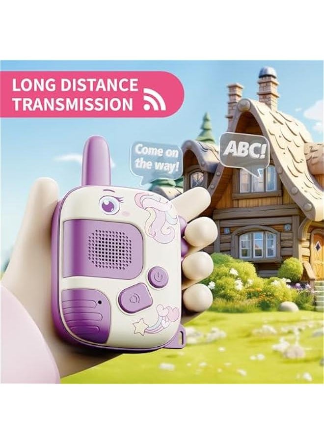 Walkie Talkies Toys for Girls:Unicorn Toys 2 Pack Birthday Gifts for 3 4 5-7 8 Year Old Girls Toy for 4 5 6 7 8-10 Year Old Camping Outdoor Games, Stocking Stuffers for Girls Kids