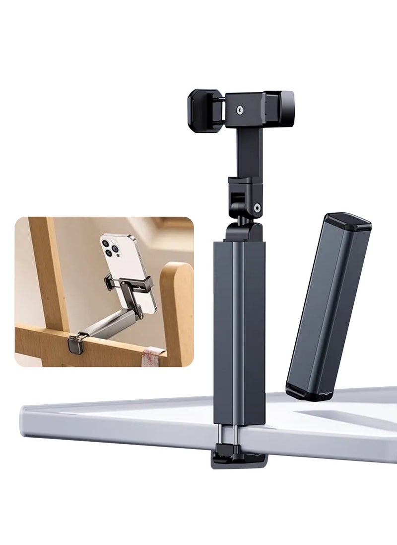 Clip-On Phone Holder 360° Rotatable, Portable Universal Phone Stand for Desk, Tables