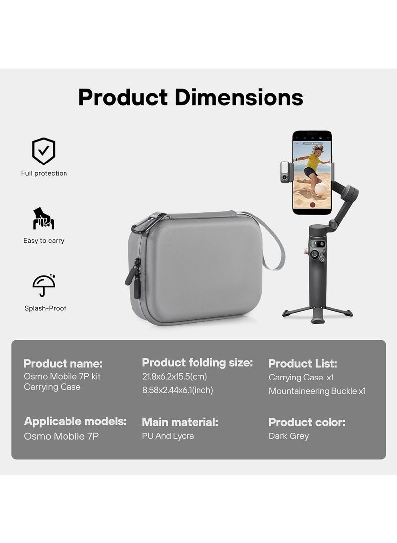 Carry Case for Osmo Mobile 7P/Mobile 7, Portable Storage PU Shoulder Bag for DJI Osmo Mobile 7P Gimbal Stabilizer Accessories