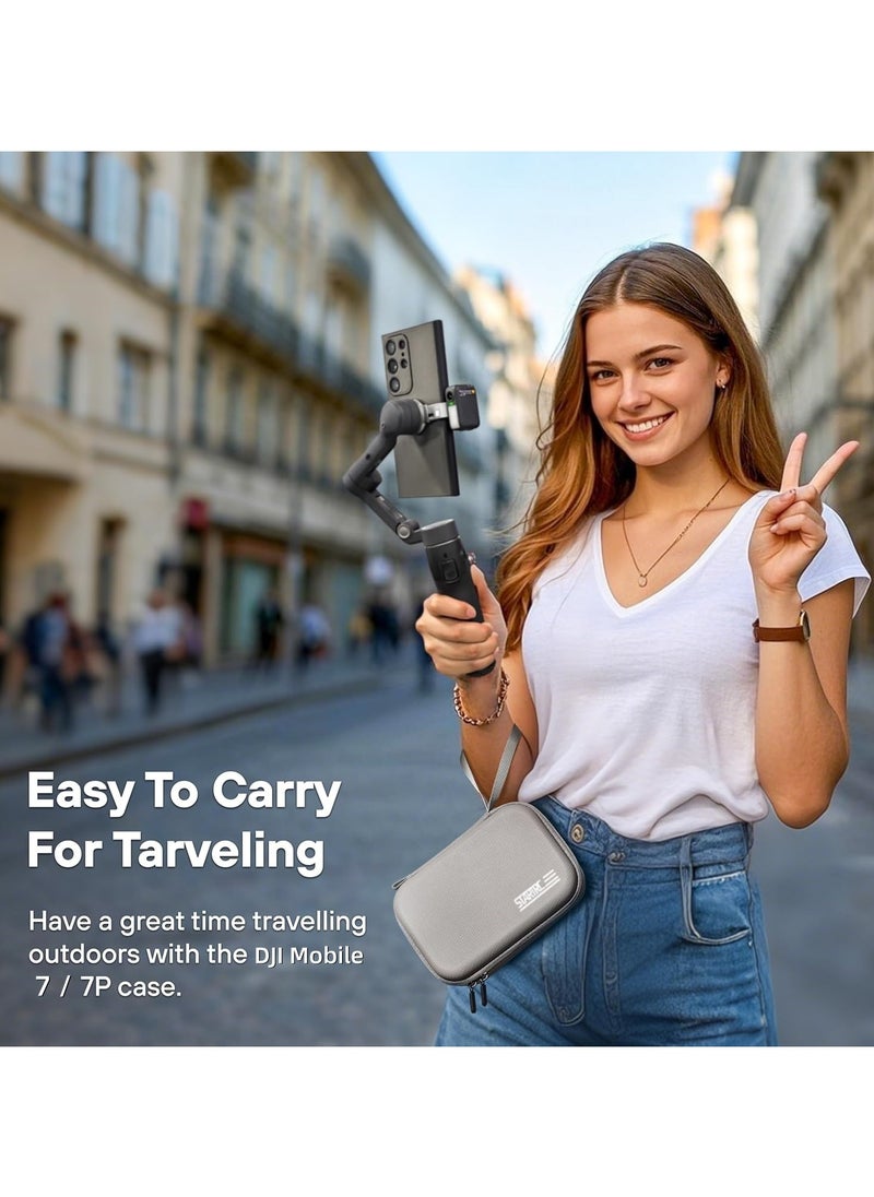 Carry Case for Osmo Mobile 7P/Mobile 7, Portable Storage PU Shoulder Bag for DJI Osmo Mobile 7P Gimbal Stabilizer Accessories