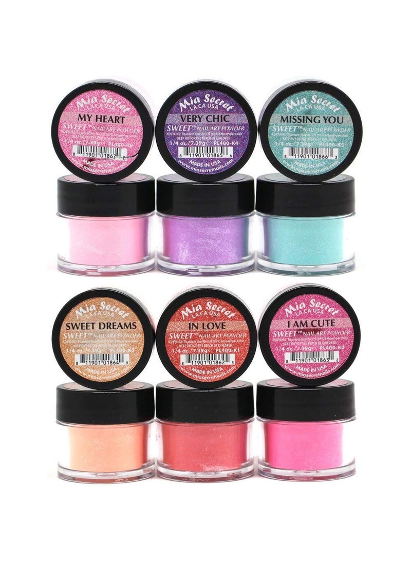 Mia Secret -Sweet Nail Acrylic Powder collection set of 6