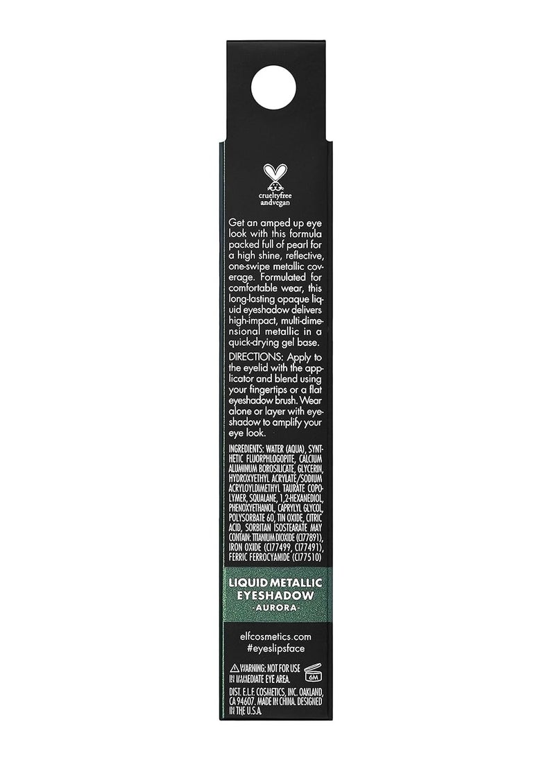 liquid metallic eyeshadow quick-drying long-lasting gel-based formula one-swipe pigmented coverage vegan cruelty-free Aurora
