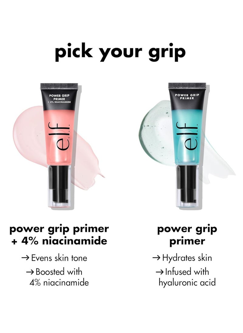 power grip primer with 4 percent niacinamide gel based hydrating face primer evens skin brightens grips makeup vegan and cruelty free 0 point 8 fl oz pink