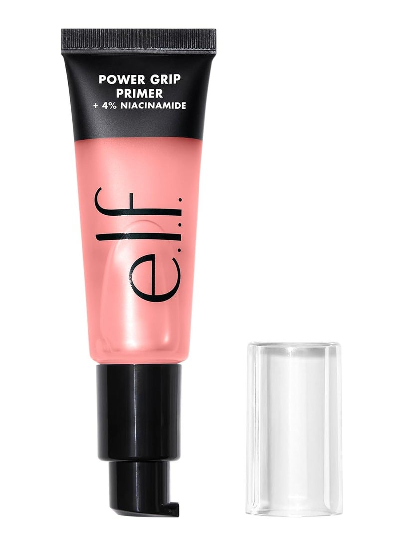 power grip primer with 4 percent niacinamide gel based hydrating face primer evens skin brightens grips makeup vegan and cruelty free 0 point 8 fl oz pink