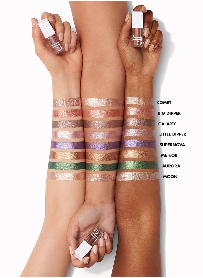 liquid metallic eyeshadow quick-drying long-lasting gel-based formula one-swipe pigmented coverage vegan cruelty-free comet
