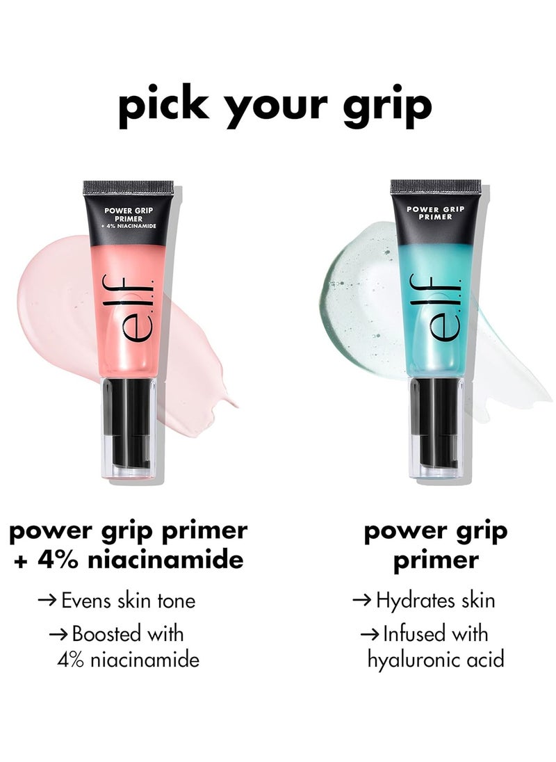 power grip primer with 4 percent niacinamide gel based hydrating face primer evens skin brightens grips makeup vegan and cruelty free 0 point 8 fl oz blue