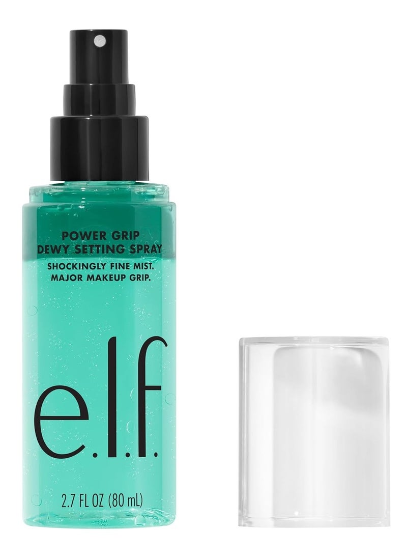 power grip dewy setting spray ultra fine mist with hyaluronic acid grips makeup for hydrated dewy finish vegan and cruelty free 1