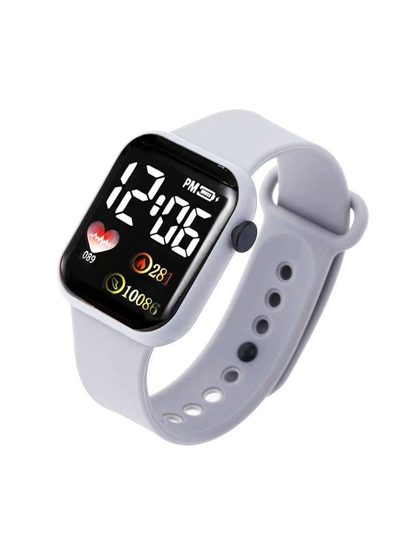 New Heart-Style LED Sports Watch for Kids and Couples Grey