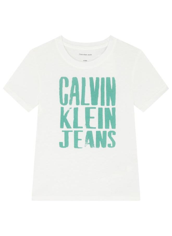Kids  Slogan Print Crew Neck T-Shirt