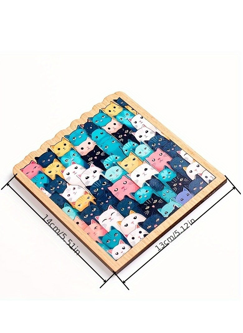 Ultra-Challenging Square Jigsaw Puzzle - Mixed Colors, Adhesive Board Material, Perfect for Adults u0026 Youngsters