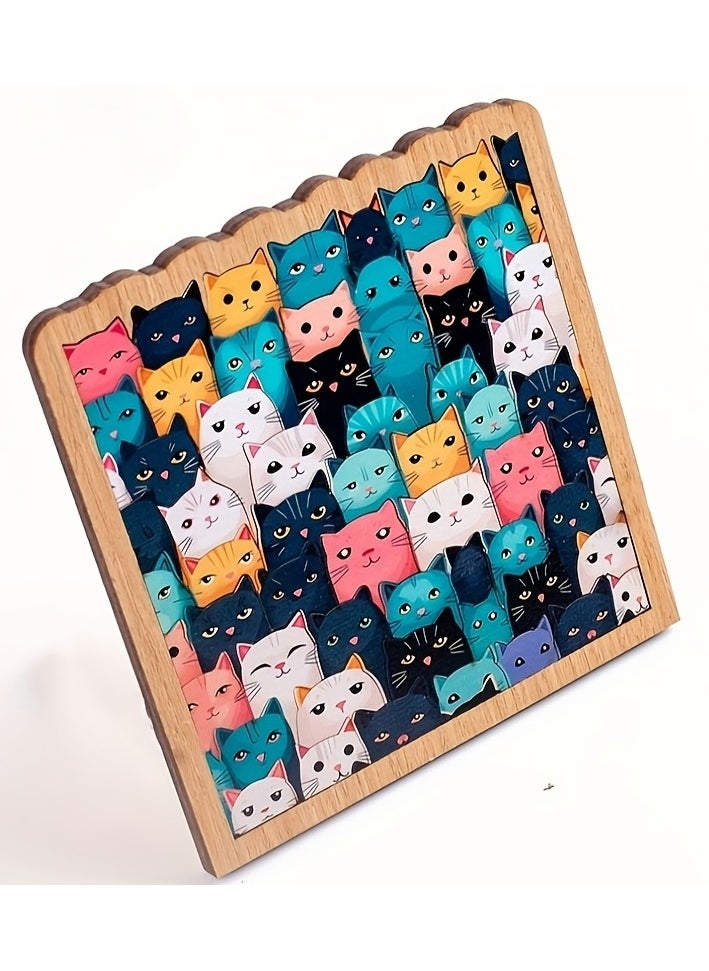 Ultra-Challenging Square Jigsaw Puzzle - Mixed Colors, Adhesive Board Material, Perfect for Adults u0026 Youngsters