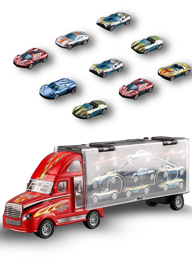 9-Piece Deluxe Cars Toy Set: A Great Birthday Gift Idea for Kids, Party Favor Toy Cars Suitable for Boys and Girls,car toys,kids toys,gift toys,toys for boys(Red)