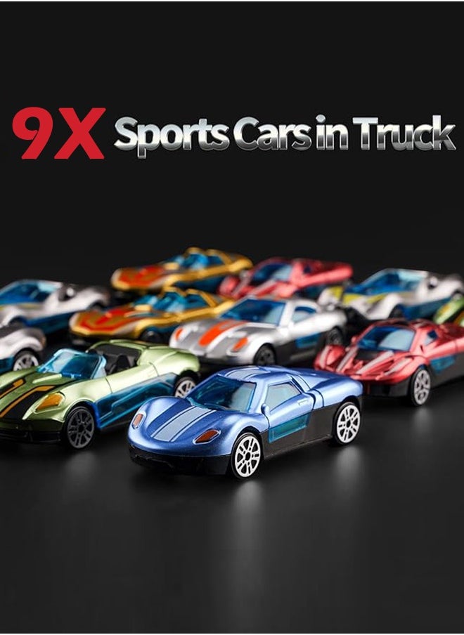 9-Piece Deluxe Cars Toy Set: A Great Birthday Gift Idea for Kids, Party Favor Toy Cars Suitable for Boys and Girls,car toys,kids toys,gift toys,toys for boys(Red)