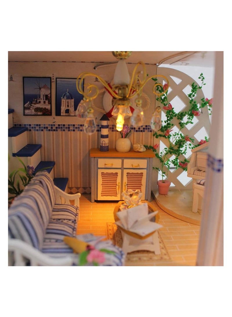 DIY Miniature Dollhouse Kit with Furniture Music Blue Sea Legend Perfect Birthday Gift for Children