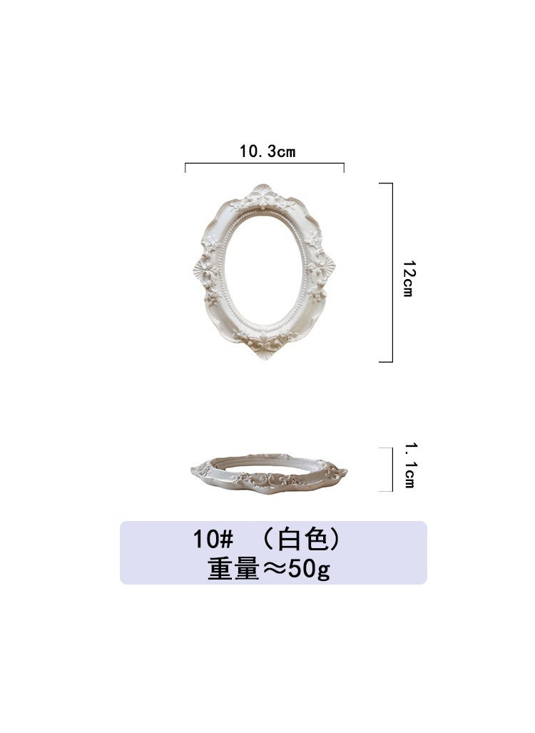 Mini Golden Photo Frame Vintage Style Embossed White #10#