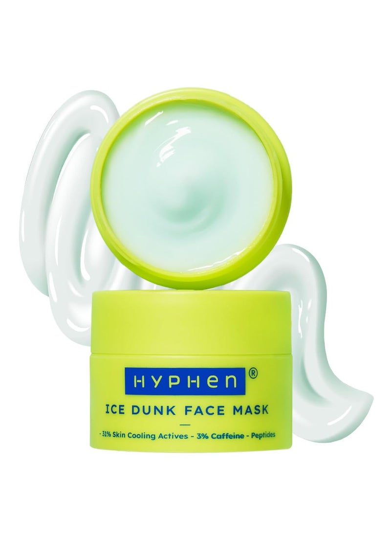 Ice Dunk Cooling Face Mask with 31% Skin Cooling Actives | 3% Caffeine for Skin Firming, De-puff & Pore Minimizing | Collagen Boost Cryo theraphy For Glowing Skin- 50gm