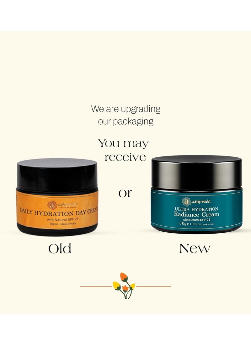 Daily Hydration Day Cream with Broad Spectrum Natural SPF 25, UVA/UVB Sun Protector, Natural Day Cream for Pigmentation, Silky Soft & Brightening Skin (50 gm)