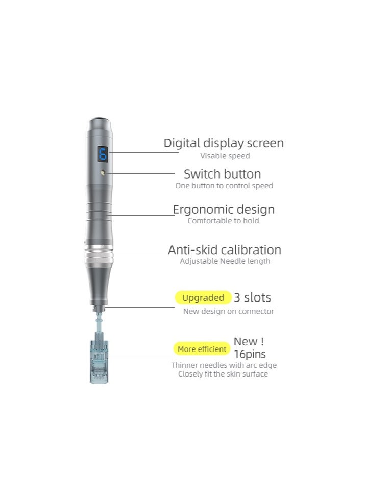 Ultima Professional Microneedling For Skin Care Tool Kit for Face and Body-Silver