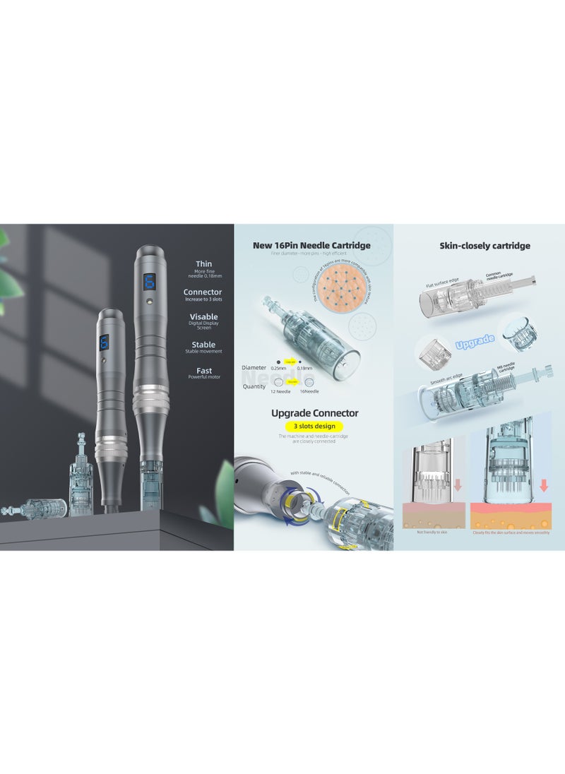 Ultima Professional Microneedling For Skin Care Tool Kit for Face and Body-Silver