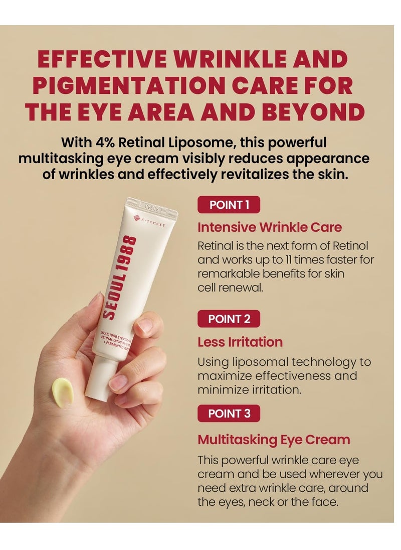 K-SECRET SEOUL 1988 Eye Cream : Retinal Liposome 4% + Fermented Bean