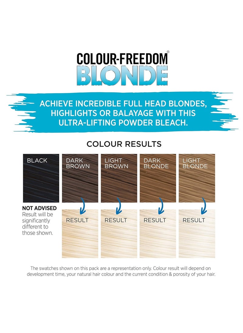 Colour Freedom Cream Hair Bleach Ammonia Free Formula Lifts up to 8 Shades Protects and Repairs While Lightening Complete bleaching kit including Tint Bowl and Brush Packaging may vary