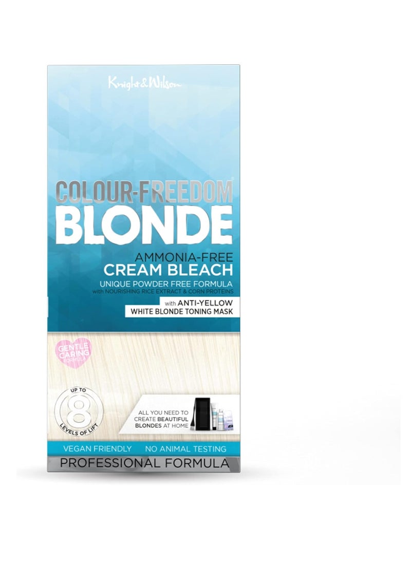 Colour Freedom Cream Hair Bleach Ammonia Free Formula Lifts up to 8 Shades Protects and Repairs While Lightening Complete bleaching kit including Tint Bowl and Brush Packaging may vary