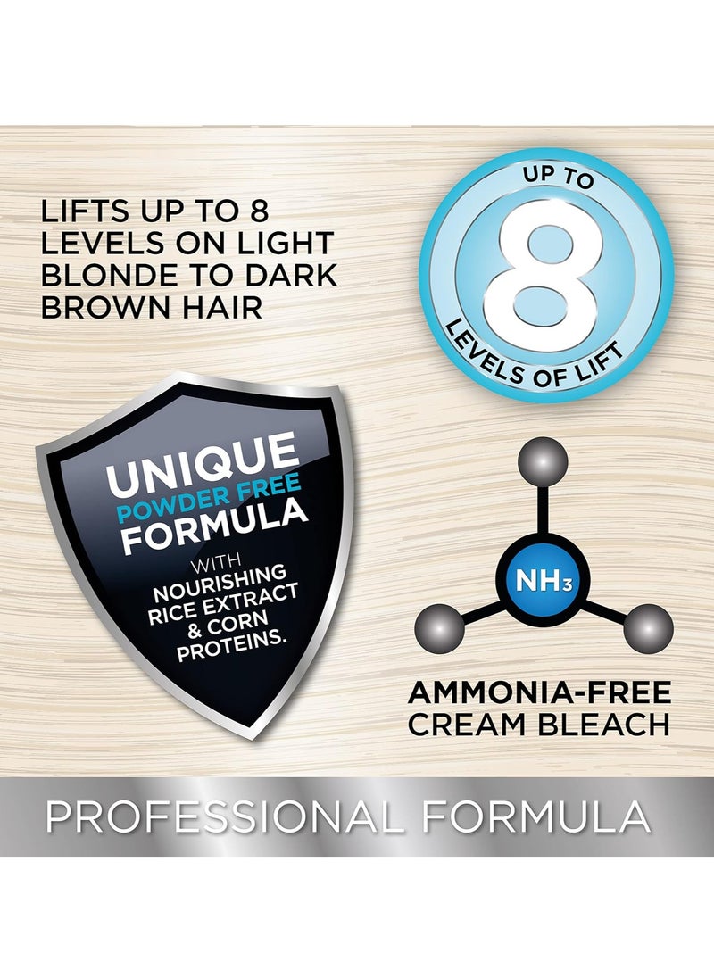 Colour Freedom Cream Hair Bleach Ammonia Free Formula Lifts up to 8 Shades Protects and Repairs While Lightening Complete bleaching kit including Tint Bowl and Brush Packaging may vary