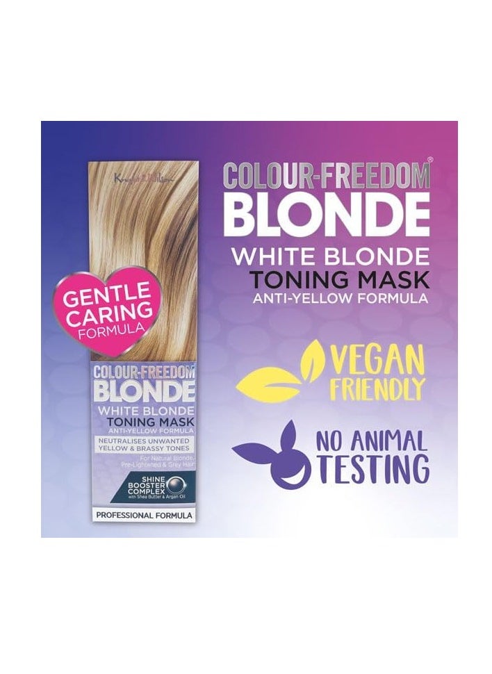 Colour Freedom Blonde Anti Yellow Toner Mask Semi Permanent Conditioning Treatment Neutralises Yellow and Brassy Tones for Naturally Light Bleached Grey and Coloured Hair 150ml