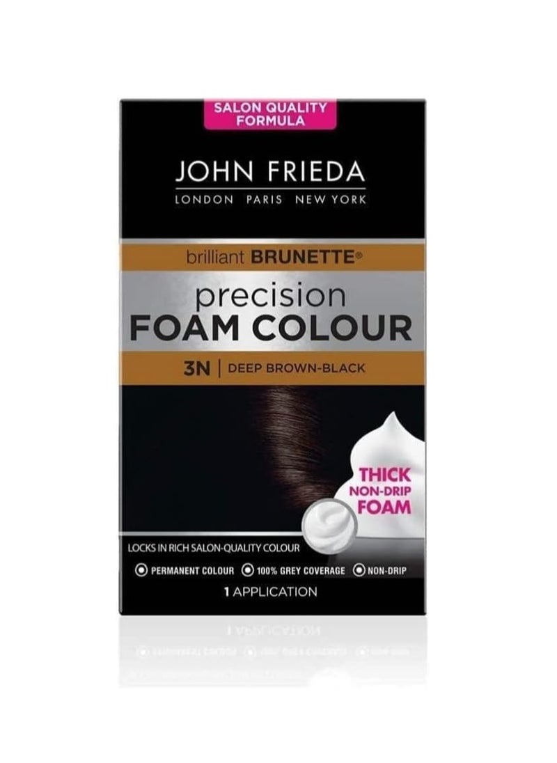 Precision Foam Colour 3N Deep Brown Black Hair Dye Salon Finish Deep Brown Black Permanent Hair Colour 100 percent Grey Coverage
