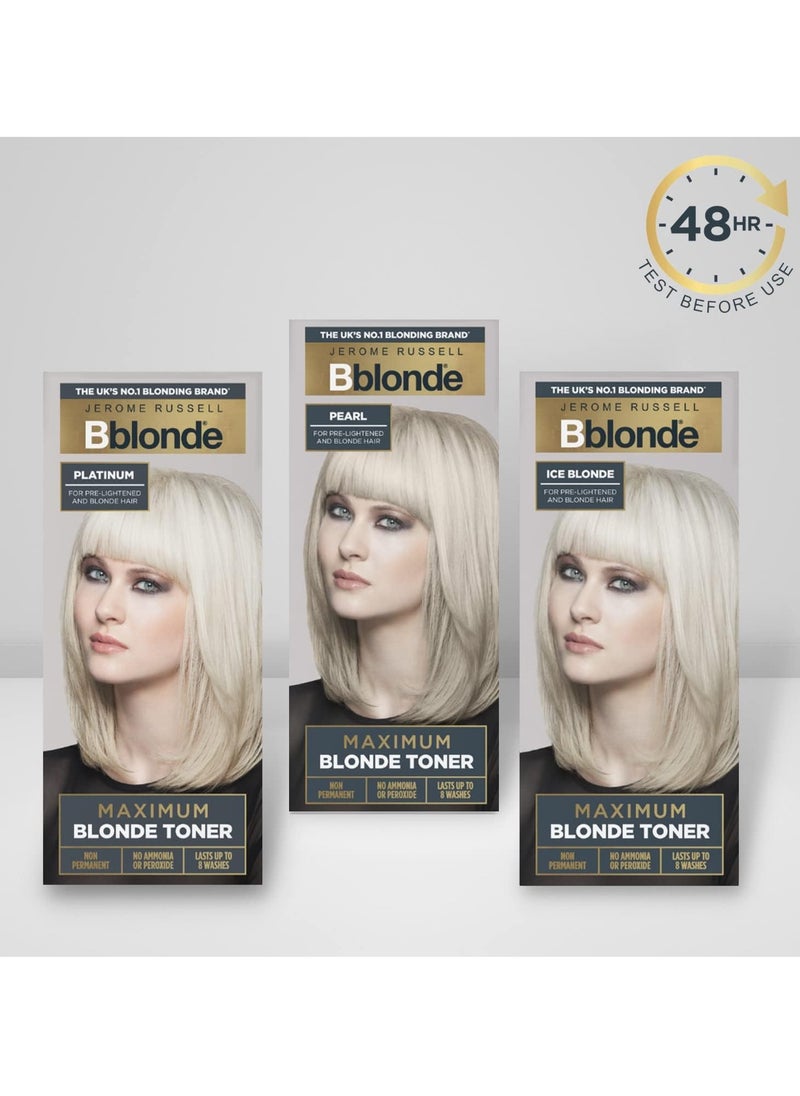 Bblonde Maximum Colour Ice Blonde Toner Non Permanent Hair Toner for Pre Lightened and Naturally Blonde Hair Cool Blonde Hair Dye with No Ammonia Peroxide Lasts up to 8 Washes 75ml