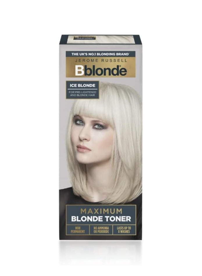 Bblonde Maximum Colour Ice Blonde Toner Non Permanent Hair Toner for Pre Lightened and Naturally Blonde Hair Cool Blonde Hair Dye with No Ammonia Peroxide Lasts up to 8 Washes 75ml