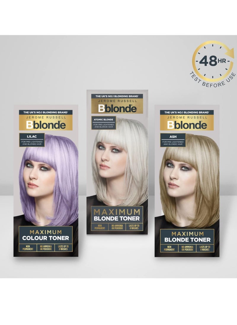Bblonde Ash Maximum Blonde Toner Non Permanent Hair Toner for Pre Lightened and Blonde Hair Colour Ash Hair Dye with No Ammonia or Peroxide Lasts 8 Washes 75ml