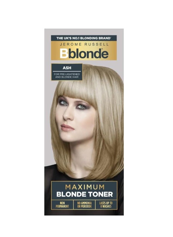 Bblonde Ash Maximum Blonde Toner Non Permanent Hair Toner for Pre Lightened and Blonde Hair Colour Ash Hair Dye with No Ammonia or Peroxide Lasts 8 Washes 75ml