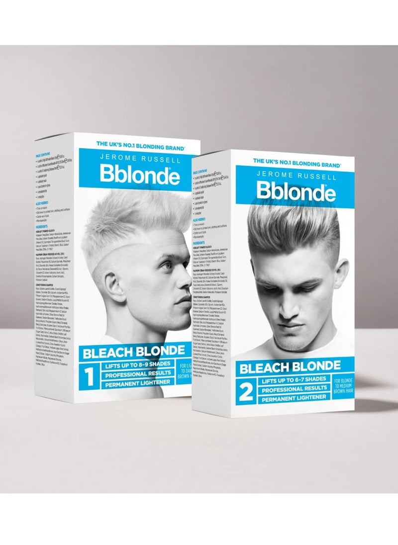 Bblonde Bleach Blonde Kit No 1 Bleach Blonde Hair Dye for Light to Dark Brown Hair Colour Powder Bleach High Lift for 8 9 Shades Lighter Hair Hair Dye Permanent for Men