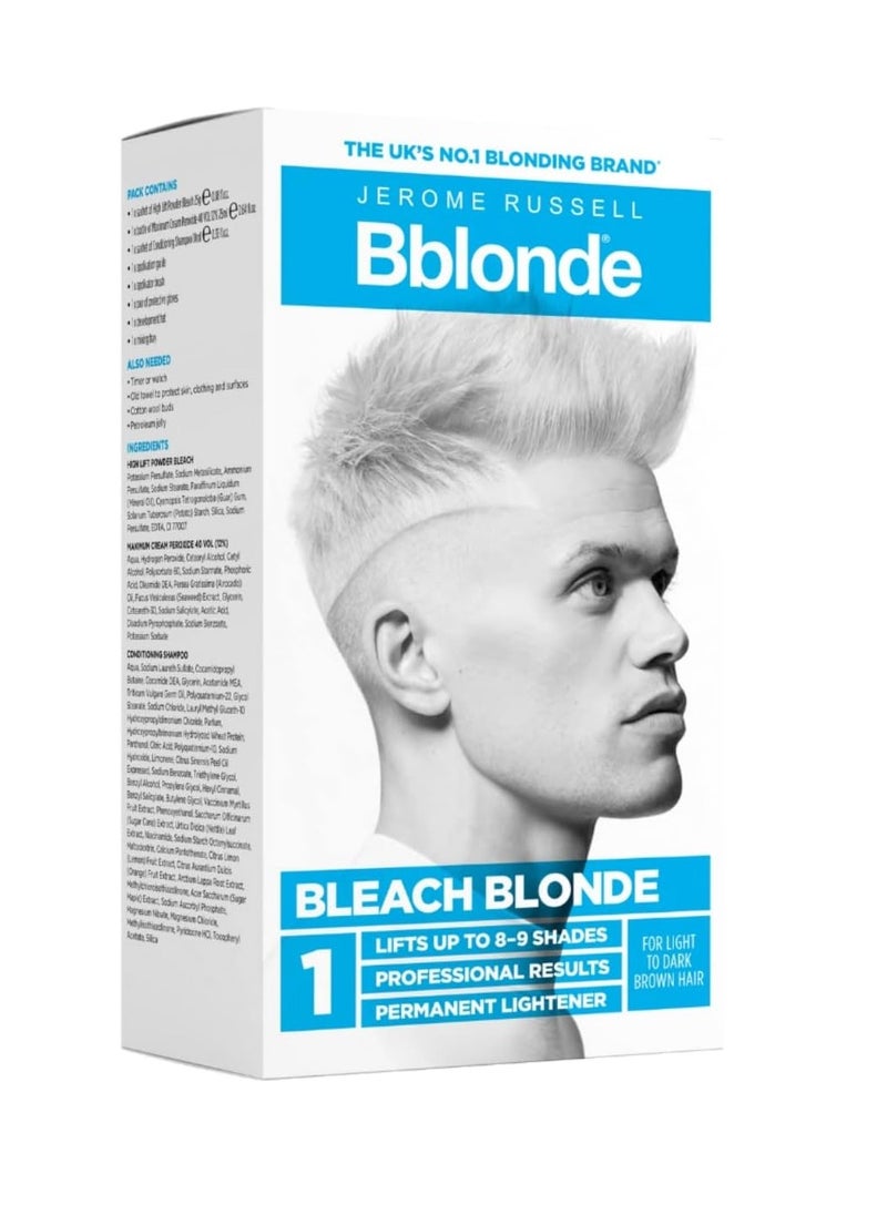 Bblonde Bleach Blonde Kit No 1 Bleach Blonde Hair Dye for Light to Dark Brown Hair Colour Powder Bleach High Lift for 8 9 Shades Lighter Hair Hair Dye Permanent for Men